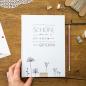 Preview: Gästebuch Weiß, Hardcover mit blanko Seiten, Handlettering Design Blumen für Hochzeit