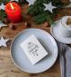 Preview: Weihnachtliche Tischkarte Weiß, mini Klappkarten zum beschriften deiner Festtafel an Weihnachten