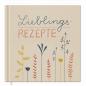 Preview: Rezeptbuch zum selbst gestalten, Vintage Blumen Design in Creme Beige Blau Gelb Rot