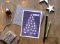 Preview: Mini Adventkalender Karten mit Christbaumkugeln zum Ausmalen, Lila Weiß