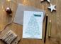 Preview: Mini Adventkalender Karten mit Christbaumkugeln zum Ausmalen, Grün Weiß