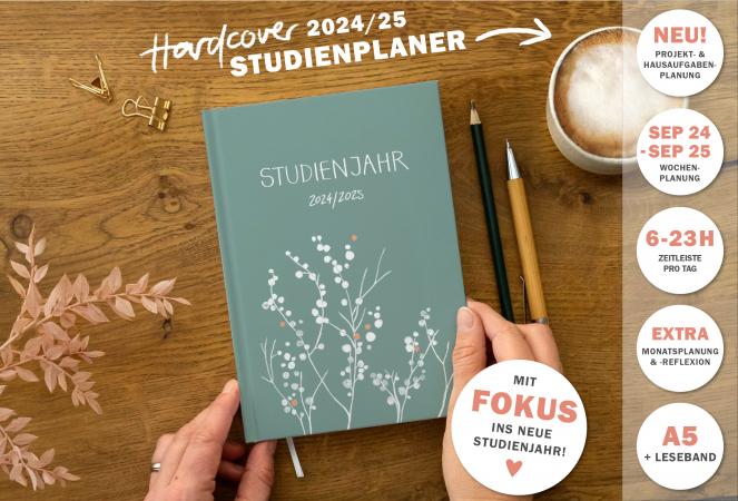 Terminkalender 2024 2025 für Studierende für ein organisiertes Studium, Geschenkidee zum Semesterbeginn