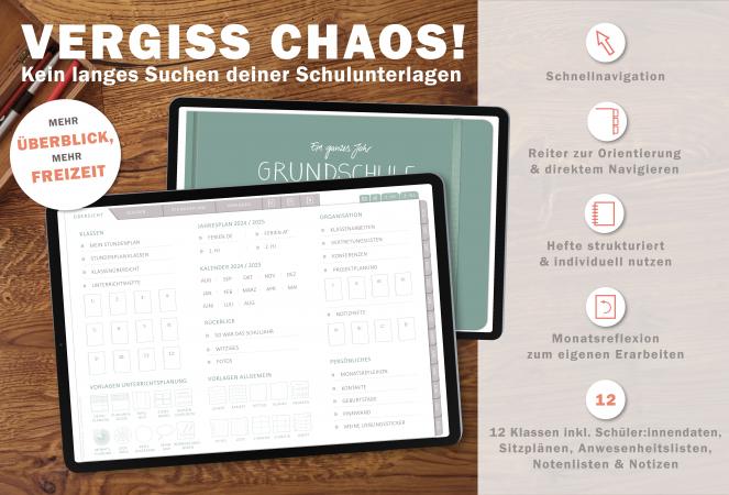 Digitaler Terminkalender 2024 2025 für Lehrerinnen & Lehrer für die Unterrichtsplanung, interaktives pdf