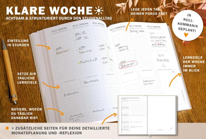 Detailansicht Wochenplanung Lehrerkalender 2024 2025 mit Jahresübersicht, Stundenpläne, Klassenliste, blau korall