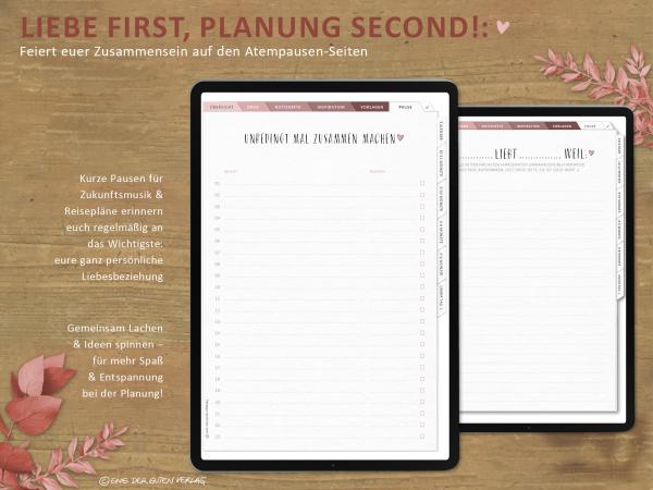 Digitaler Hochzeitplaner & Notizbuch mit vielen Checklisten und Zeitplan