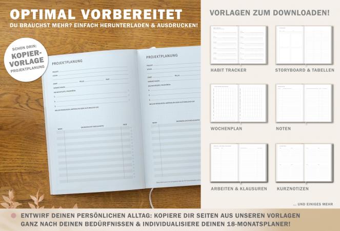 A5 Terminkalender 2025 2026 mit blanko Seiten dotted für To-Do, Notizen, Ideen & Check-Listen zum Abhaken