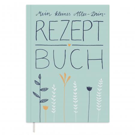 Rezeptbuch zum selbst gestalten, Vintage Design in Blau Weiß Orange