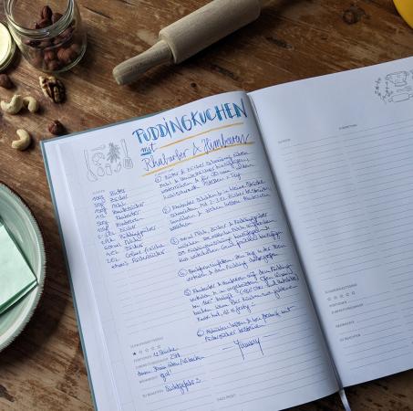 Blanko Kochbuch zum selbst ausfüllen im Kräuter Küchen Design