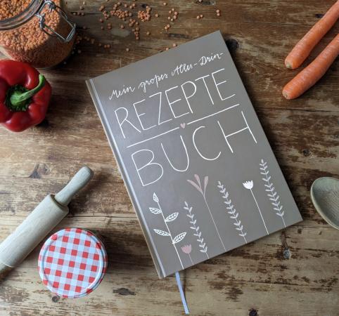 Rezeptbuch für eigene Koch- und Backideen im Blumen Design