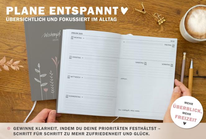 A5 Terminkalender 2025 mit blanko Seiten für Skizzen, Doodles, Bullet Journaling