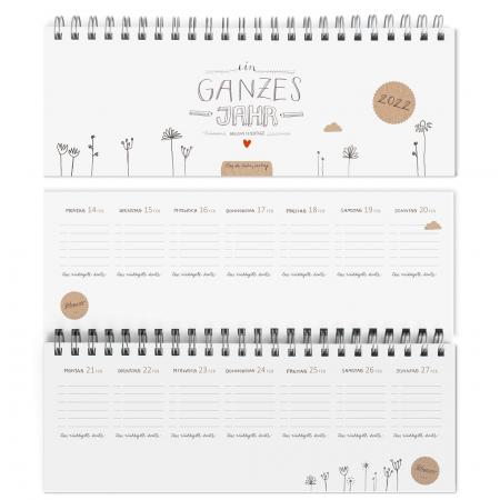 Tischkalender 2021 2022  im Handlettering Vintage Design