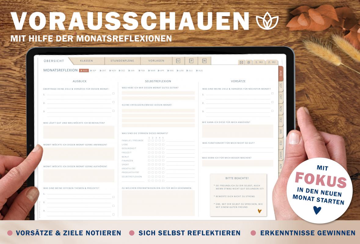 Download Terminkalender für Lehrerinnen & Lehrer, Schuljahr 2024 2025, mit Stundenpläne, 9 Klassenlisten für 35 Schüler:innen und weitere Planungshelfer