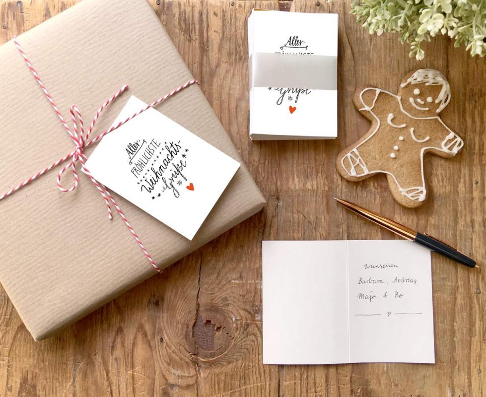 Weihnachtliche Geschenkanhänger Weiß, mini Klappkarten zum beschriften deiner Geschenke an Weihnachten