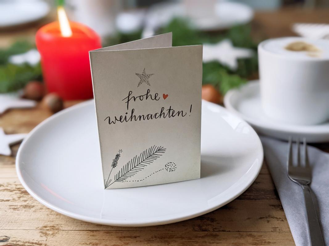 Weihnachtliche Geschenkanhänger CREME, mini Klappkarten zum beschriften deiner Geschenke an Weihnachten