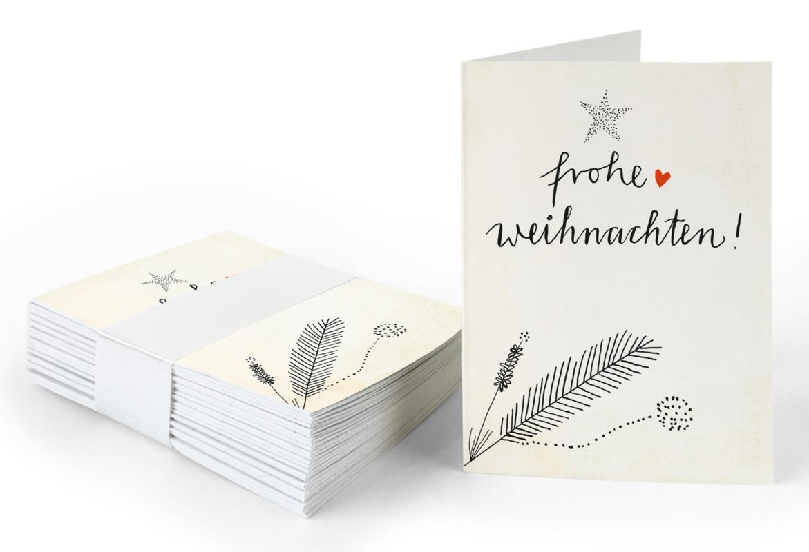 Geschenkanhänger frohe Weihnachten! CREME, mini Klappkarten zum beschriften deiner Weihnachtsgeschenke