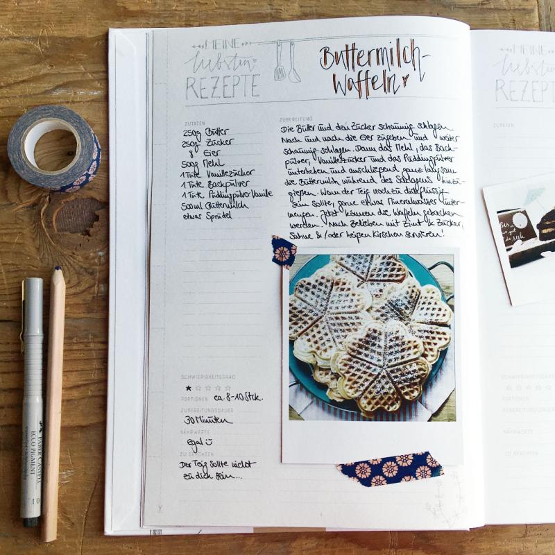 Blanko Kochbuch zum selbst ausfüllen im Vintage Design