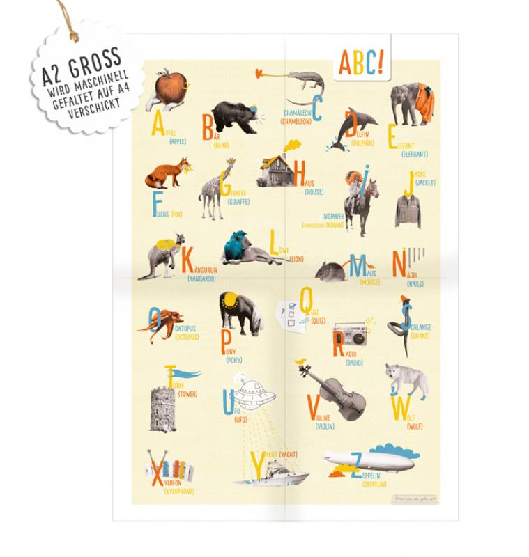 abc poster recyclingpapier a2 kinder lernen alphabet wanddeko bunt