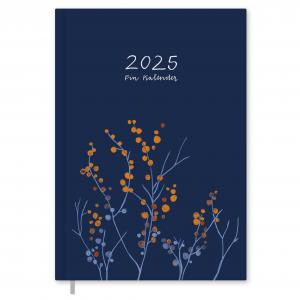 Kalender 2025 blau weiß orange mit Hilfestellungen für mehr Achtsamkeit